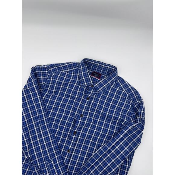 UNTUCKit Mens Plaid Blue Button Down Tall Slim - Picture 1 of 4
